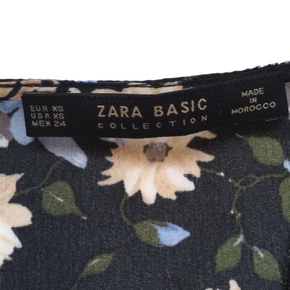 ZARA Long Sleeve Flower Dress NWT Sz XS - Picture 11 of 11